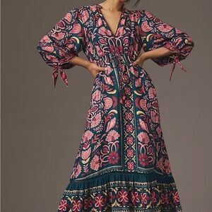 FARM RIO Maxi Dress - Pink and Blue